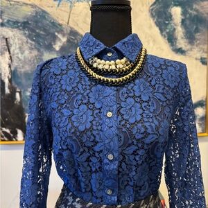 NWT Lace J. CREW button up blouse